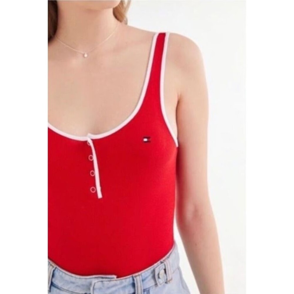 Retro 90’s Vintage Tommy Hilfiger Ribbed Henley Bodysuit